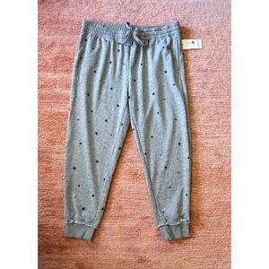 Secret Treasures Star Print Gray Sleep Jogger Pants Cuffed Lounge XL NWT